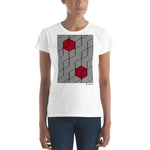 Women's Geometric T-Shirt - The Cubes - Zebra High Contrast Apparel and Clothing for Parents and Kids