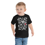 Toddler Doodles T-Shirt - The Mushroom Forest - Zebra High Contrast Apparel and Clothing for Parents and Kids