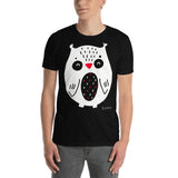 Men's Doodles T-Shirt - The Owl - Zebra High Contrast Apparel and Clothing for Parents and Kids