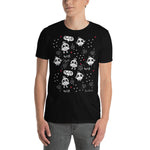 Men's Doodles T-Shirt - The Tweeting Owls - Zebra High Contrast Apparel and Clothing for Parents and Kids