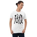 Men's Doodles T-Shirt - The Cactus Garden - Zebra High Contrast Apparel and Clothing for Parents and Kids