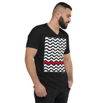 Men's Geometric T-Shirt - The Waves - Zebra High Contrast Apparel and Clothing for Parents and Kids