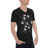 Men's Doodles T-Shirt - The Tweeting Owls - Zebra High Contrast Apparel and Clothing for Parents and Kids