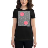 Women's Geometric T-Shirt - The Cubes - Zebra High Contrast Apparel and Clothing for Parents and Kids