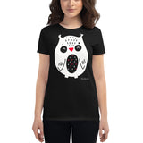 Women's Doodles T-Shirt - The Owl - Zebra High Contrast Apparel and Clothing for Parents and Kids