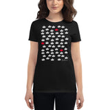 Women's Doodles T-Shirt - The Crowns - Zebra High Contrast Apparel and Clothing for Parents and Kids