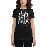 Women's Doodles T-Shirt - The Cactus Garden - Zebra High Contrast Apparel and Clothing for Parents and Kids