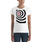 Women's Stripes T-Shirt - The Spiral - Zebra High Contrast Apparel and Clothing for Parents and Kids