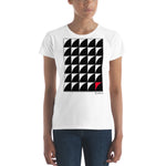 Women's Geometric T-Shirt - The Rising Moons - Zebra High Contrast Apparel and Clothing for Parents and Kids