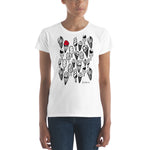 Women's Doodles T-Shirt - The Ice Cream Parlor - Zebra High Contrast Apparel and Clothing for Parents and Kids