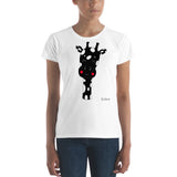 Women's Doodles T-Shirt - The Giraffe - Zebra High Contrast Apparel and Clothing for Parents and Kids